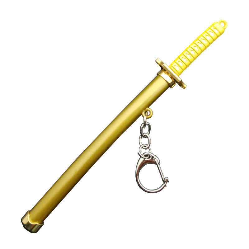 Wholesale One Piece Zoro Snow Knife Buckle Three Sword Style Scabbard Weapon Model Keychain